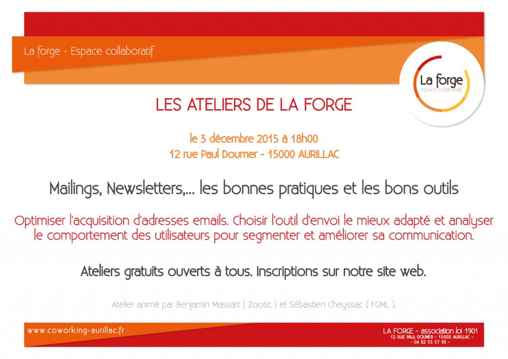 Atelier Mailings, Newsletters,… les bonnes pratiques et les bons outils